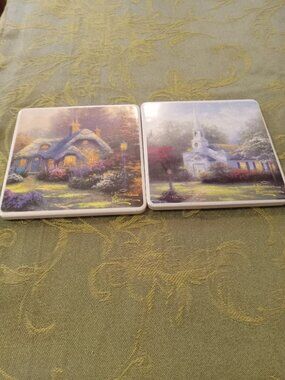 Set of Two Thomas Kinkade Coasters